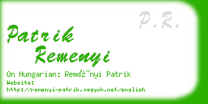 patrik remenyi business card